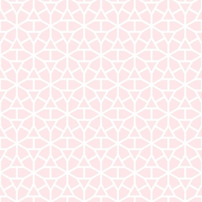 Gentle Coastal Geometric Hexagonal Lattice  in Light Peach Pink and White - Medium - Baby Girl Nursery, Powder Room, Bathroom