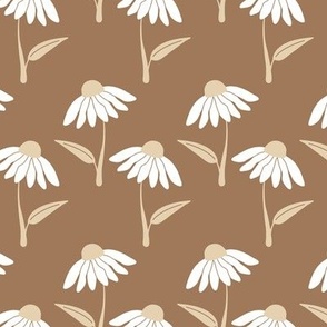Neutral Florals on Brown - Baby Nursery / Children's Bedding / Wallpaper