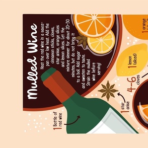 (english) tea towel with mulled wine recipe 