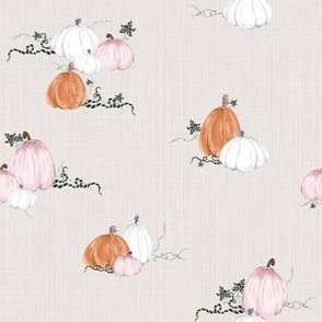 Watercolour Pumpkin Field - Warm