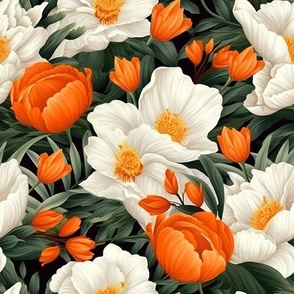 Tulip flowers garden	orange