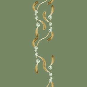 Mistletoe Garland Gold - Rich Green LARGE