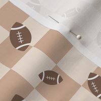 American Football - retro checker sports design sand beige 