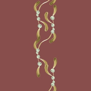 Mistletoe Garland Gold Red LARGE