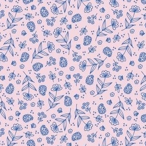 Bohemian Florals Pink Blue