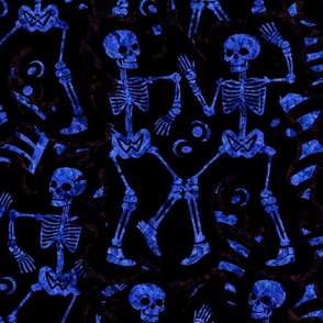Blue Dancing Skeletons