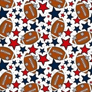 Small Scale Team Spirit Footballs and Stars in New England Patriots Colors Red Navy Silver