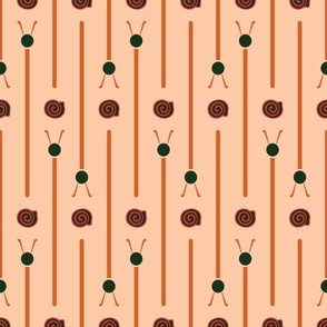 Retro Snail Pattern on Peach