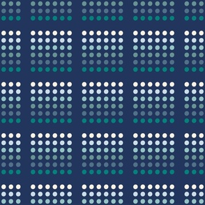 Polka Dots Checkerboard (Check, Plaid) - Under the See - Classic Navi BG - Coastal Chic Collection