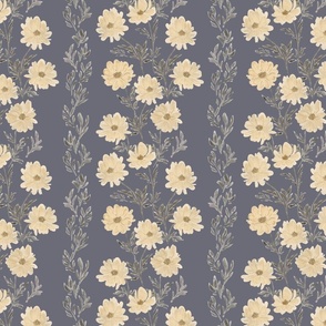 Medium - Beige Cosmo Vine - Navy