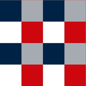 Large Scale Team Spirit Football Bold Checker in New England Patriots Colors Navy Red Silver White