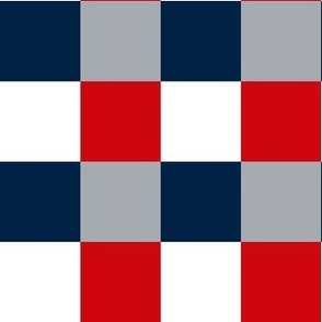 Medium Scale Team Spirit Football Bold Checker in New England Patriots Colors Navy Red Silver White