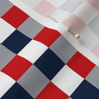 Small Scale Team Spirit Football Bold Checker in New England Patriots Colors Navy Red Silver White