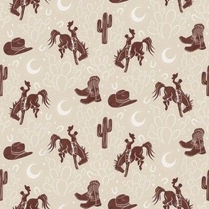Cowboys and Cacti - 4" small - sand with brown 