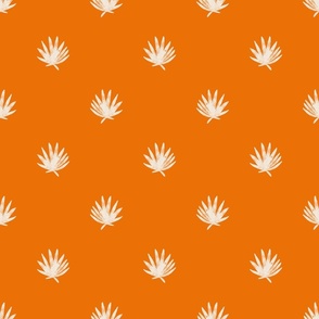 Palm Leaf polka Dot Sizzle Tangerine Orange 6x6