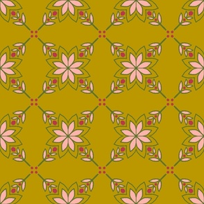 Floral Square yellow 6"
