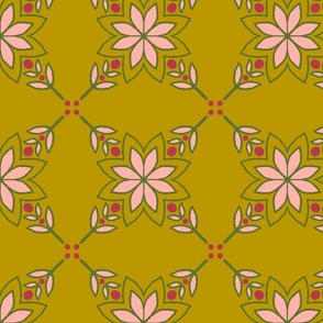Floral Square yellow 8"