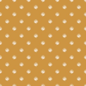 Palm Leaf polka Dot Sizzle and Dune Yellow 3x3