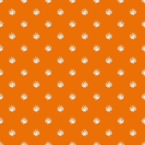 Palm Leaf polka Dot Sizzle Tangerine Orange 3x3