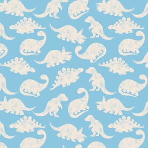 Dinosaur Adventures Dino Friends in Sizzle Sky Blue Two 12x12