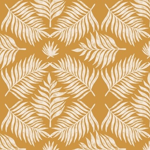 Palm Leaf Geometric in Sizzle and Dune Yellow 12x12
