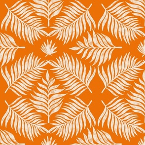 Palm Leaf Geometric in Sizzle Tangerine Orange 12x12