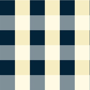 gingham check-yellow_ navy_ blue and cream 