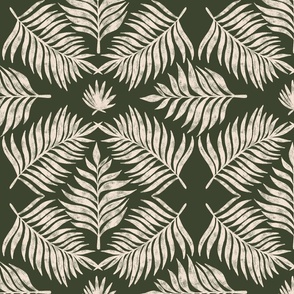 Palm Leaf Geometric in Dune Olive Green 12x12