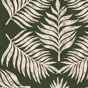 Palm Leaf Geometric in Dune Olive Green 24x24