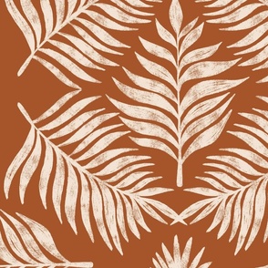 Palm Leaf Geometric in Dune Rust 24x24