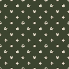 Palm Leaf polka Dot Olive Green 3x3