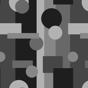 Black Gray Abstract Striped Polka Dot Geometric 