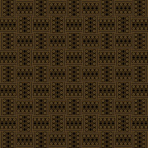 (XS) Black & Brown_Basic Repeat Pattern_Winsome Steampunk Geometric Gear Pattern