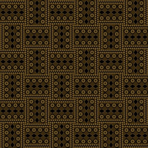 (S) Black & Brown_Basic Repeat Pattern_Winsome Steampunk Geometric Gear Pattern