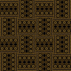 (M) Black & Brown_Basic Repeat Pattern_Winsome Steampunk Geometric Gear Pattern