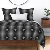 Black Gray Abstract Geometric Diamond Stripes 1