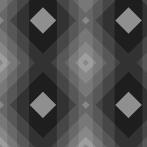 Black Gray Abstract Geometric Diamond Stripes 1