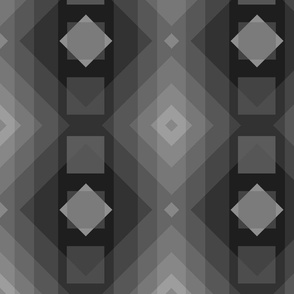 Black Gray Abstract Geometric Diamond Stripes  3