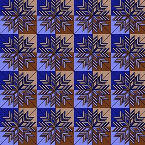Blue Brown Star Tile