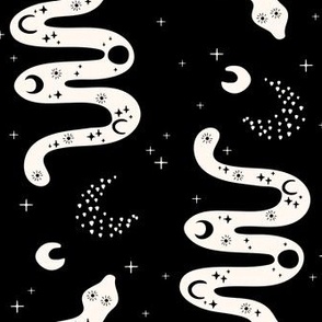 boho gothic snakes black and white