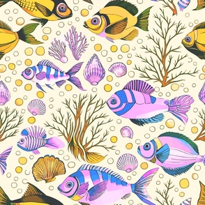 Fish World - Purple + Yellow (Medium)