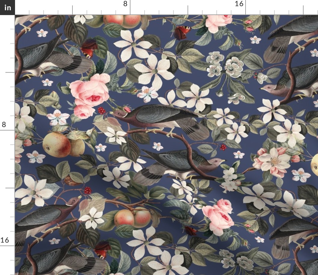 vintage orchard on Farrow Ball serge blue