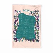 2024 Moody Mushrooms Calendar Tea Towel