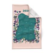 2024 Moody Mushrooms Calendar Tea Towel