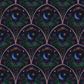 Belladonna Art Nouveau in Deep Purple