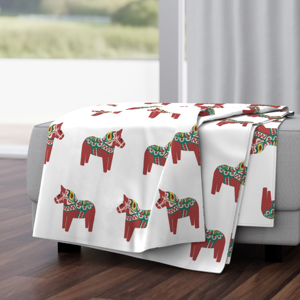 Dala Horse rows on white