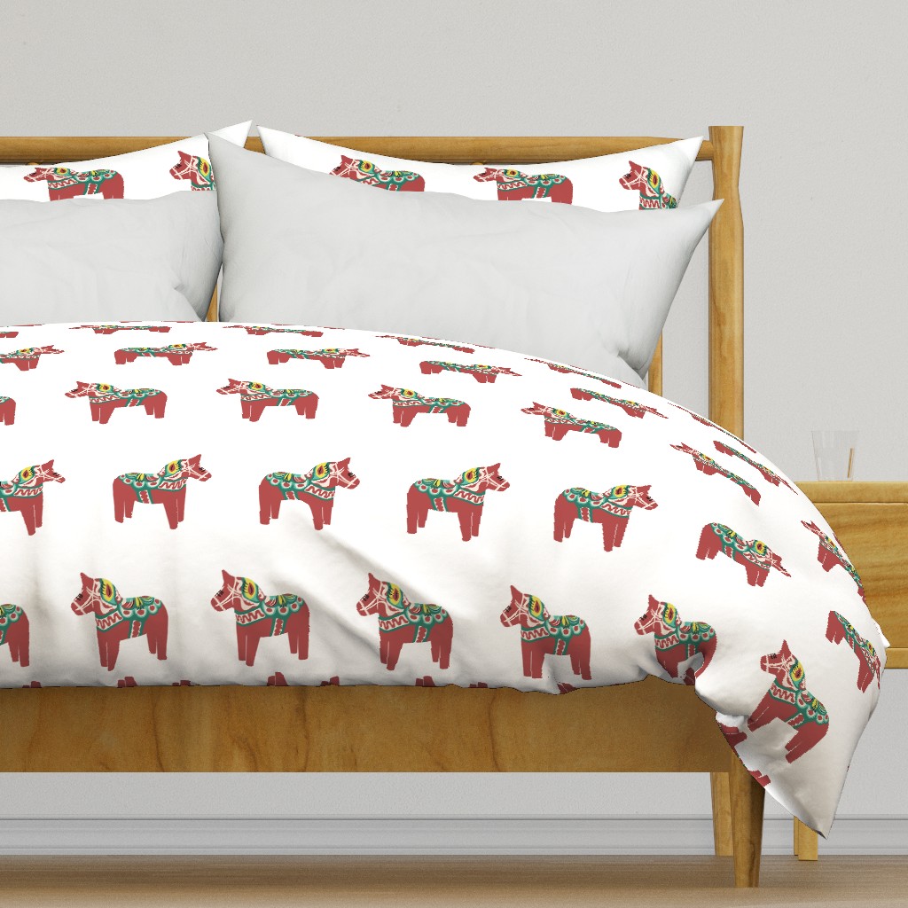 Dala Horse rows on white