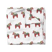 Dala Horse rows on white