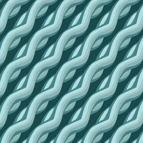 Rippled No 2, Teal Blue Green