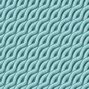 Rippled, Teal Blue Green, Small Scale